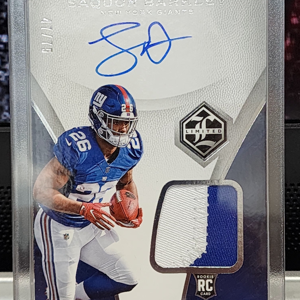 Panini Limited Football Card with Blue and White Jersey Patch